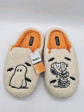 Peanuts Snoopy Halloween Slip On Slippers New Great Pumpkin Charlie Brown Sz 9